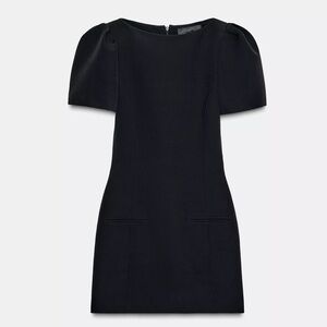 ZARA PLEATED SHORT DRESS WITH POCKETS